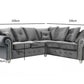 Olympia Grey Fabric Velvet Corner Sofa