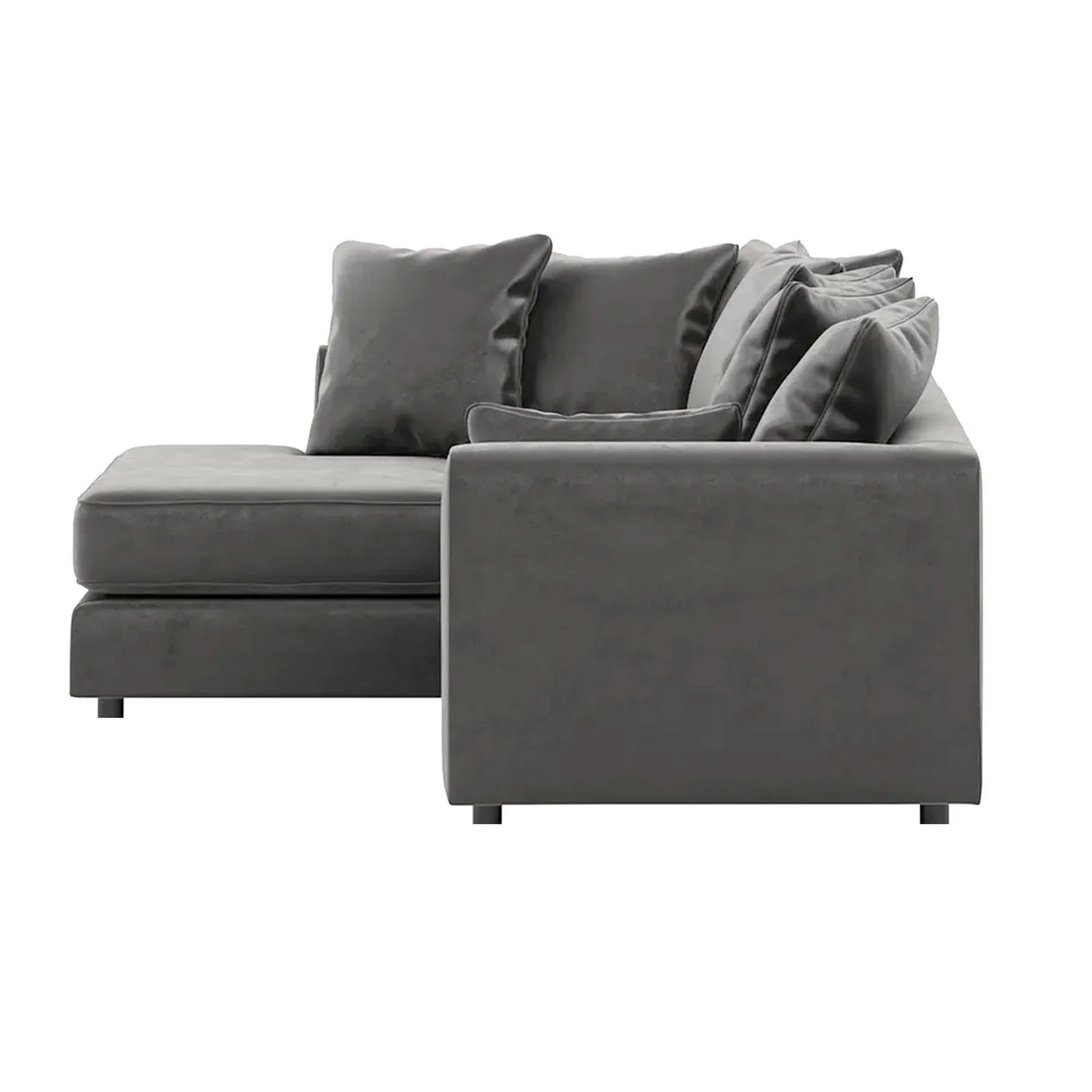 Brooklyn Full Foam Plush Velvet Corner Sofa