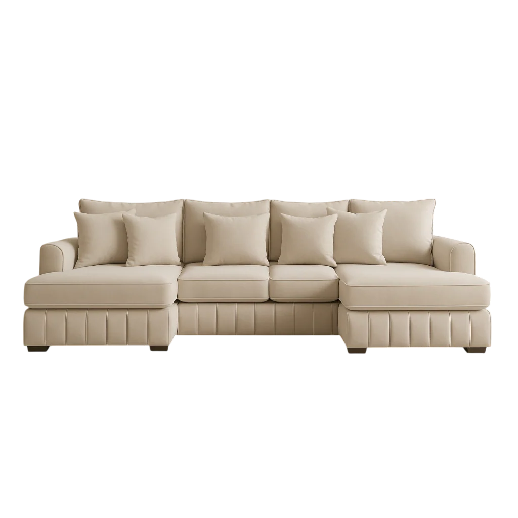 Lilly U-Shaped Corner Sofa – Light Cream