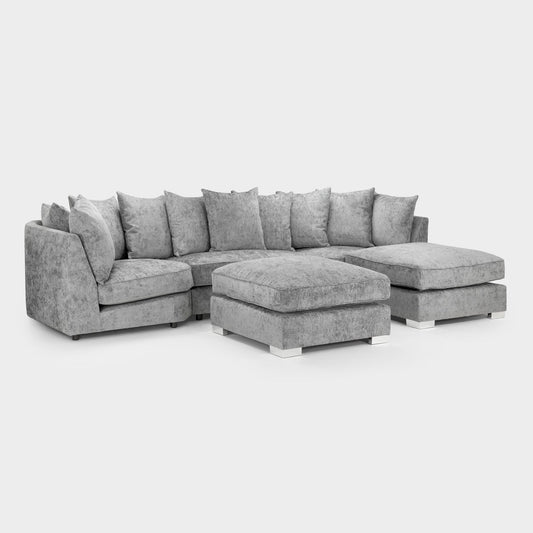 Bishop Scatterback Sofa Platinum U Shape Corner