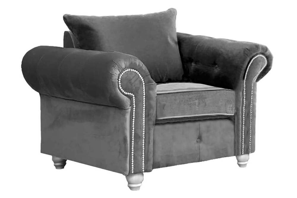 Olympia Grey Fabric Velvet 3+2+1 Seater Sofa Set