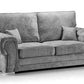 Verona High Back Grey Fabric 3 Seater Sofa