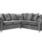 Olympia Grey Fabric Velvet Corner Sofa