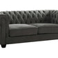 Chesterfield Grey Fabric 3 Seater Sofa