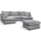 Carnaby Fabric U Shape High Back Corner Sofa + Footstool