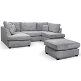 Carnaby Fabric U Shape High Back Corner Sofa + Footstool