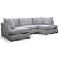 Carnaby Fabric U Shape High Back Corner Sofa + Footstool