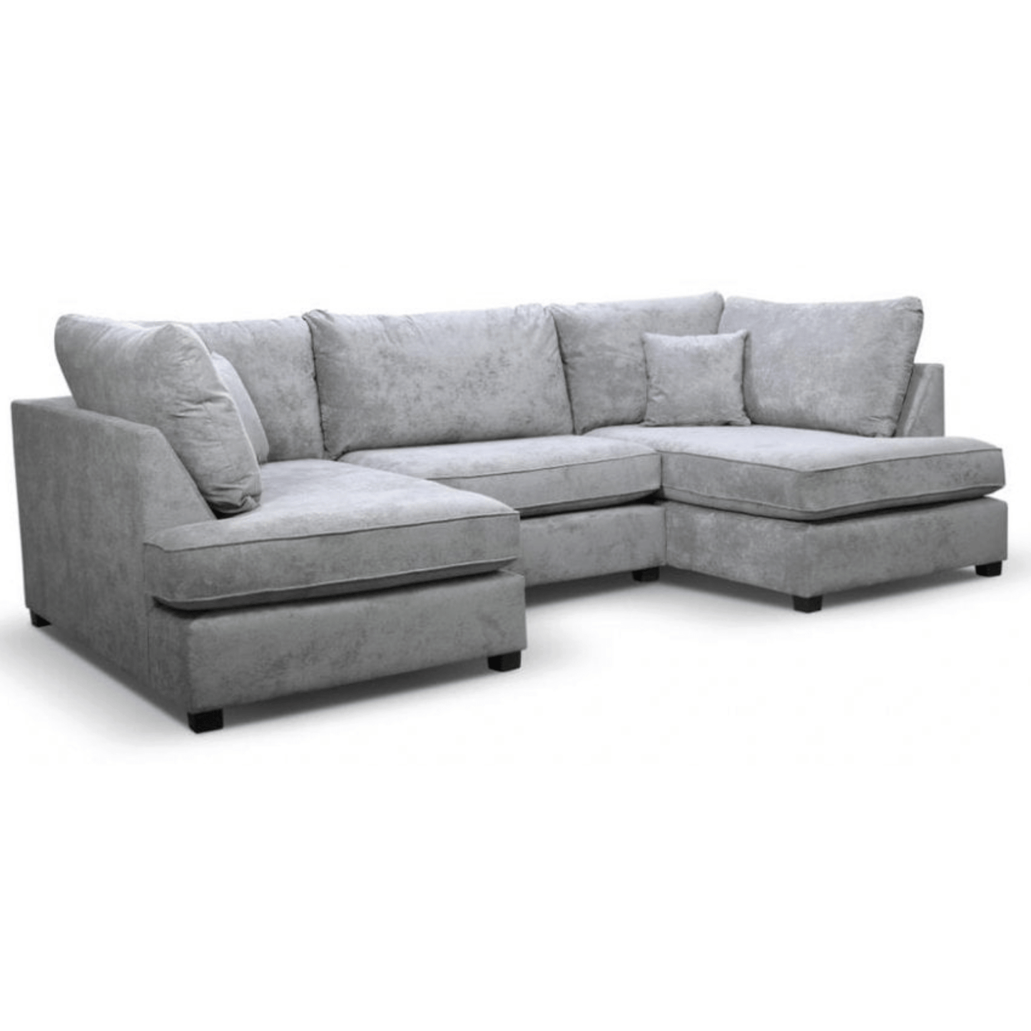 Carnaby Fabric U Shape High Back Corner Sofa + Footstool