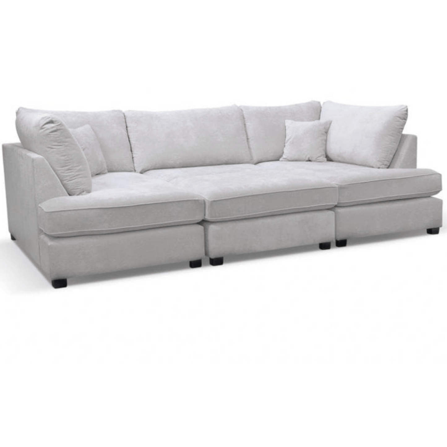 Carnaby Fabric U Shape High Back Corner Sofa + Footstool