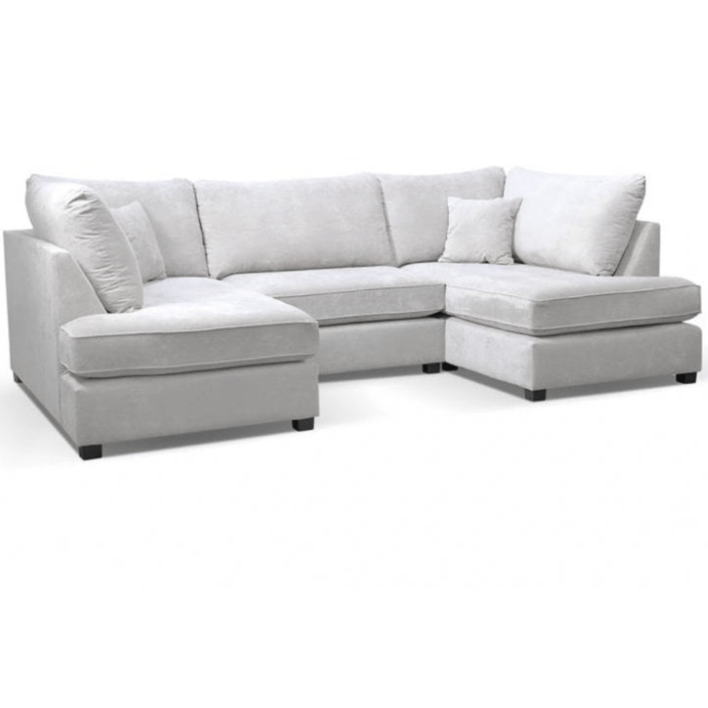 Carnaby Fabric U Shape High Back Corner Sofa + Footstool