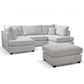 Carnaby Fabric U Shape High Back Corner Sofa + Footstool