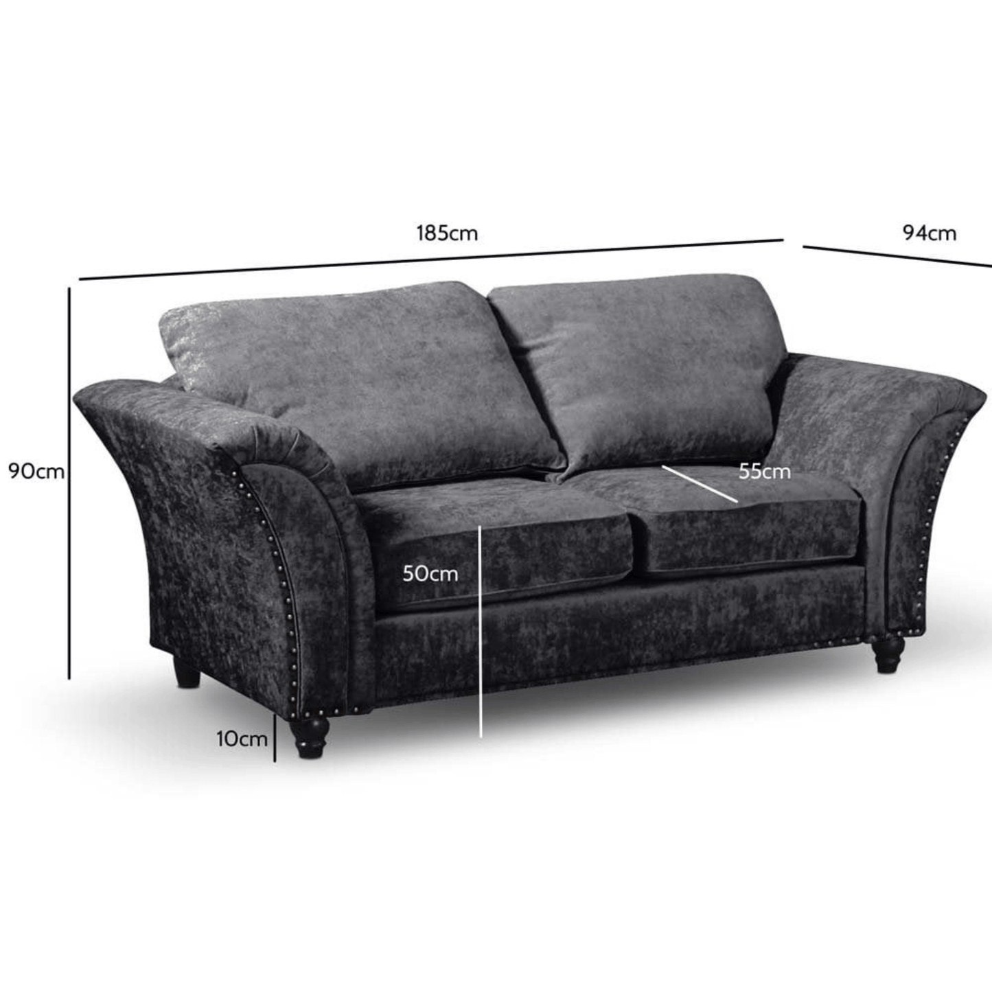 Canterbury Fabric 2 Seater Sofa