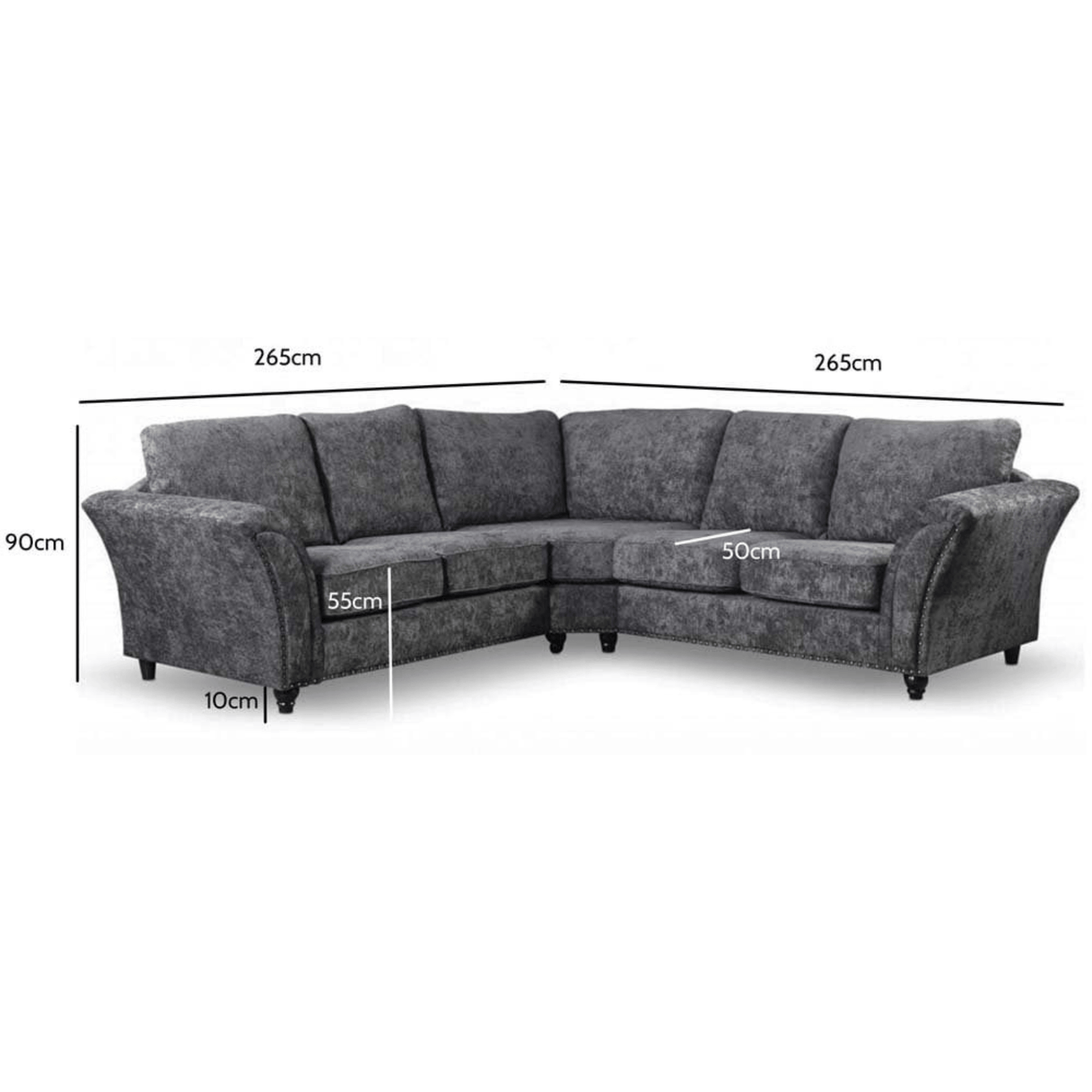 Canterbury Fabric High Back Corner Sofa
