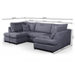 Carnaby Fabric U Shape High Back Corner Sofa + Footstool