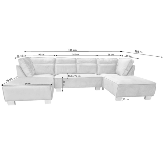 Sloane U Shape Velvet Corner Sofa