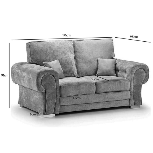 Verona High Back Grey Fabric 3+2+1 Seater Sofa Set