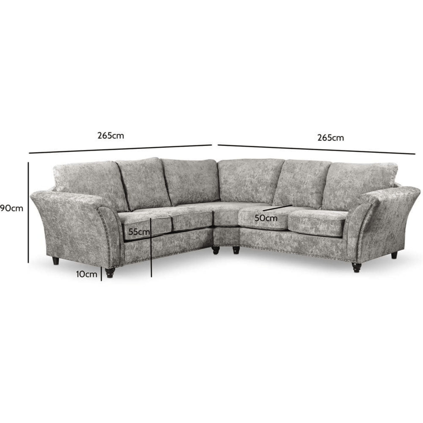 Canterbury Fabric High Back Corner Sofa