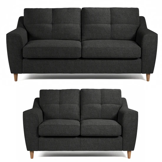 Baxter Tufted Fabric 3+2 Sofa Suite