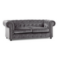Ashbourne Chesterfield Plush Velvet Fabric 3+2 Sofa Suite