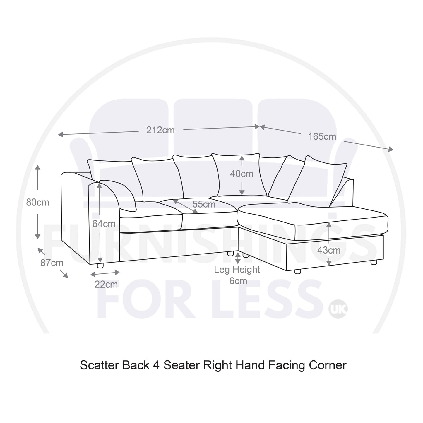 Brooklyn Full Foam Plush Velvet Corner Sofa