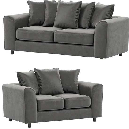 Brooklyn Full Foam Plush Velvet 3+2  Sofa Suite