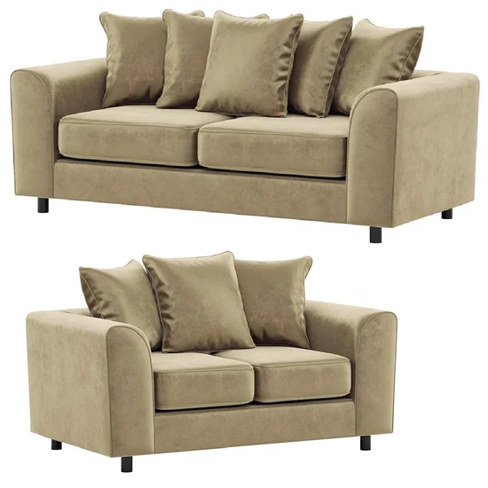 Brooklyn Full Foam Plush Velvet 3+2  Sofa Suite