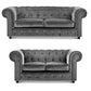 Ashbourne Chesterfield Plush Velvet Fabric 3+2 Sofa Suite