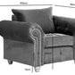 Olympia Grey Fabric Velvet Armchair