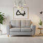 Silver modern 2-seater sofa in Scandinavian interior