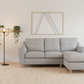 Silver sectional sofa right-hand facing in Scandinavian interior