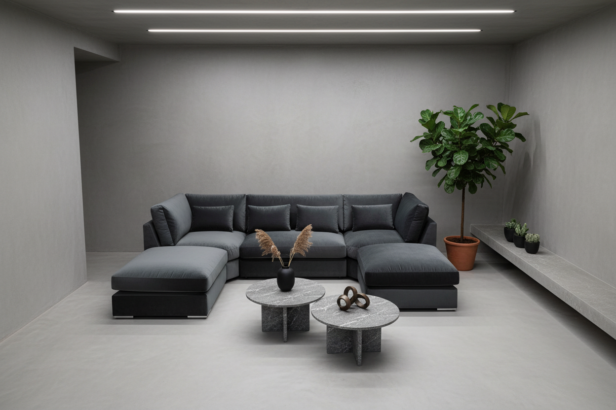 Slate U-Shape Sofa Top View