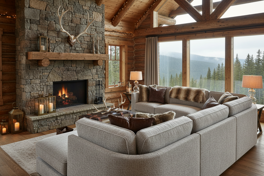 U-Shape Sofa Mountain Cabin Corner View