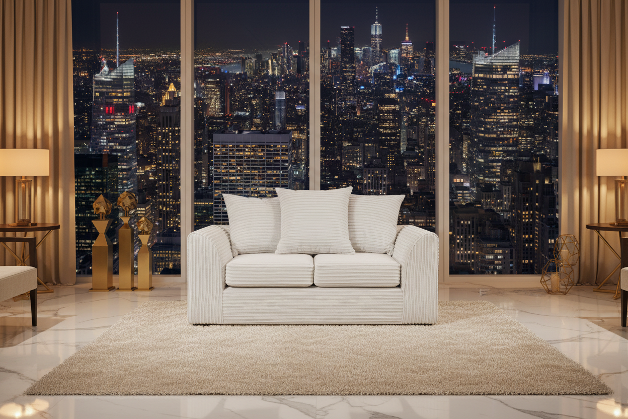 White Byron Sofa Night View